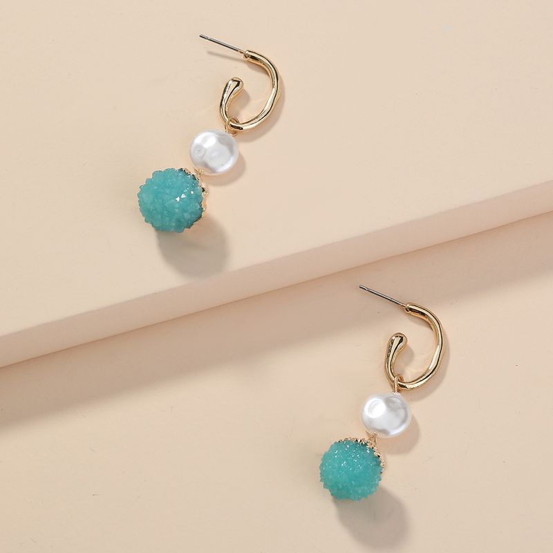Wholesale Jewelry Pearl Candy Green Cluster Pendant Earrings Nihaojewelry
