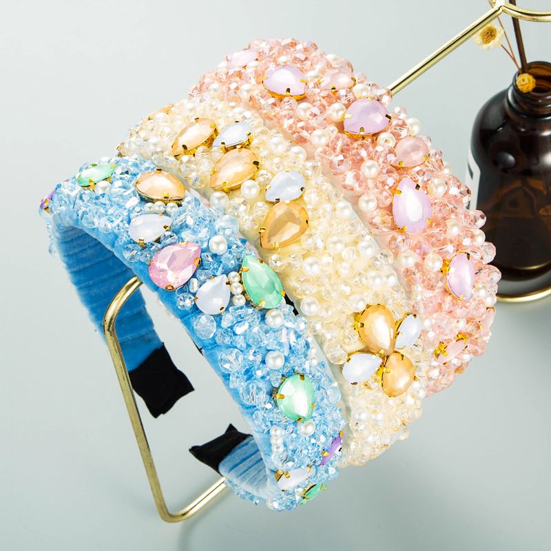 Nihaojewelry Drop-shaped Diamond Crystal Winding Headband Jewelry Wholesale
