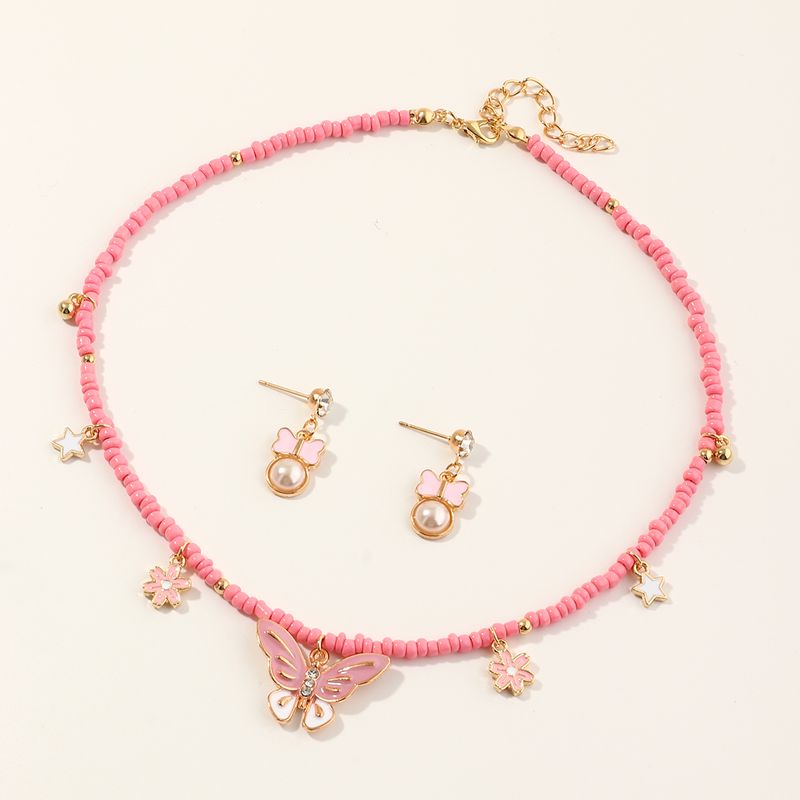 Nihaojewelry Schmuck Großhandel Kinder Halskette Ohrringe Schmetterling Anhänger Halskette