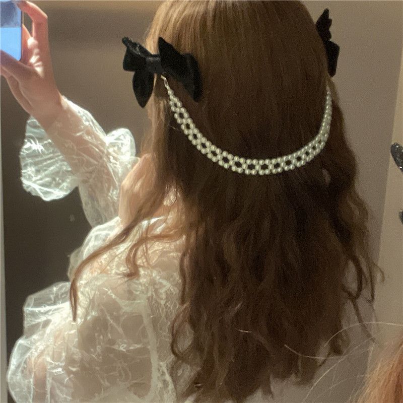 Nihaojewelry Chaîne De Perles Coréenne Arc Bijoux En Épingle À Cheveux En Gros