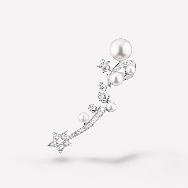 Korean Fashion Pearl Five-pointed Star Diamond Earrings