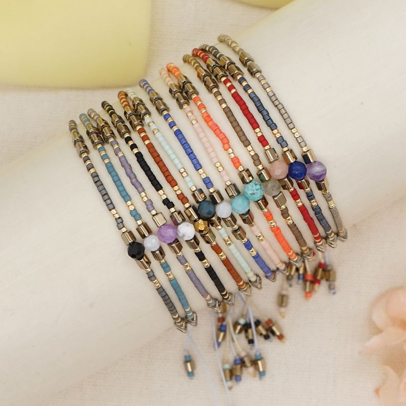 Ethnic Style Rice Beads Hand-woven Natural Stone Beaded Bracelet