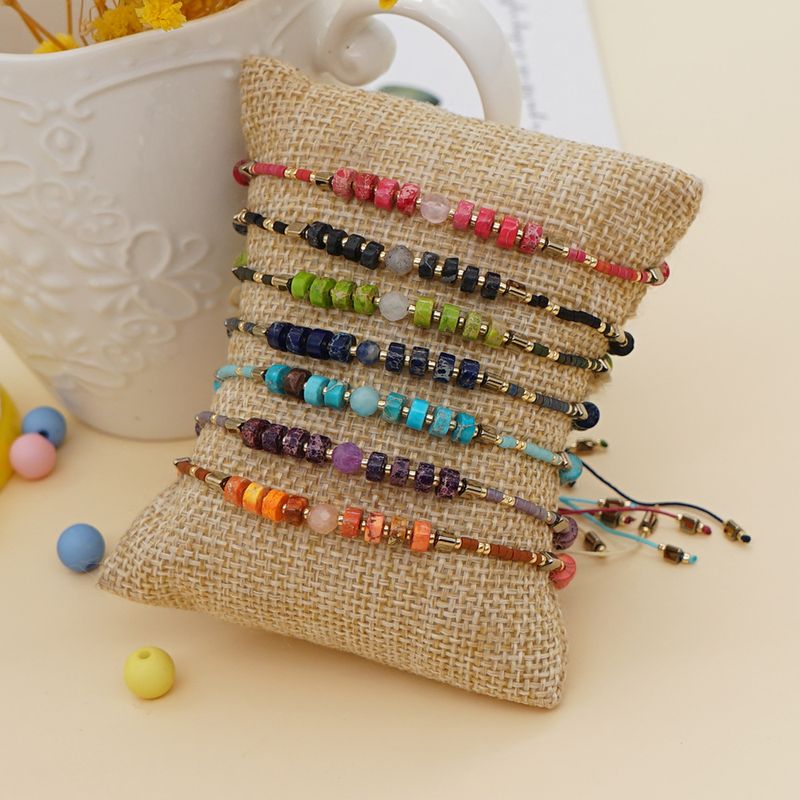 Simple Rice Beads Emperor Pine Stone Hand-woven Beaded Small Bracelet