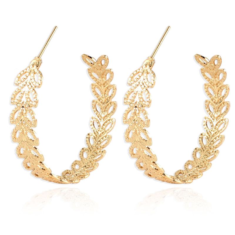 Retro Alloy Leaf Alloy Earrings