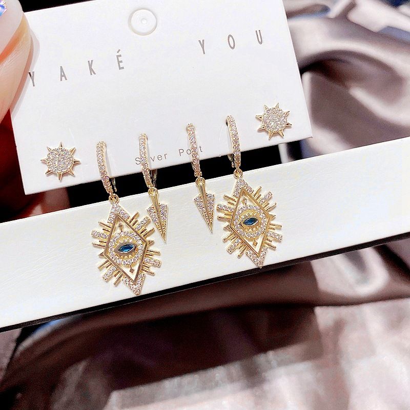 Yakemiyou Fashion Geometric Copper Artificial Gemstones Earrings