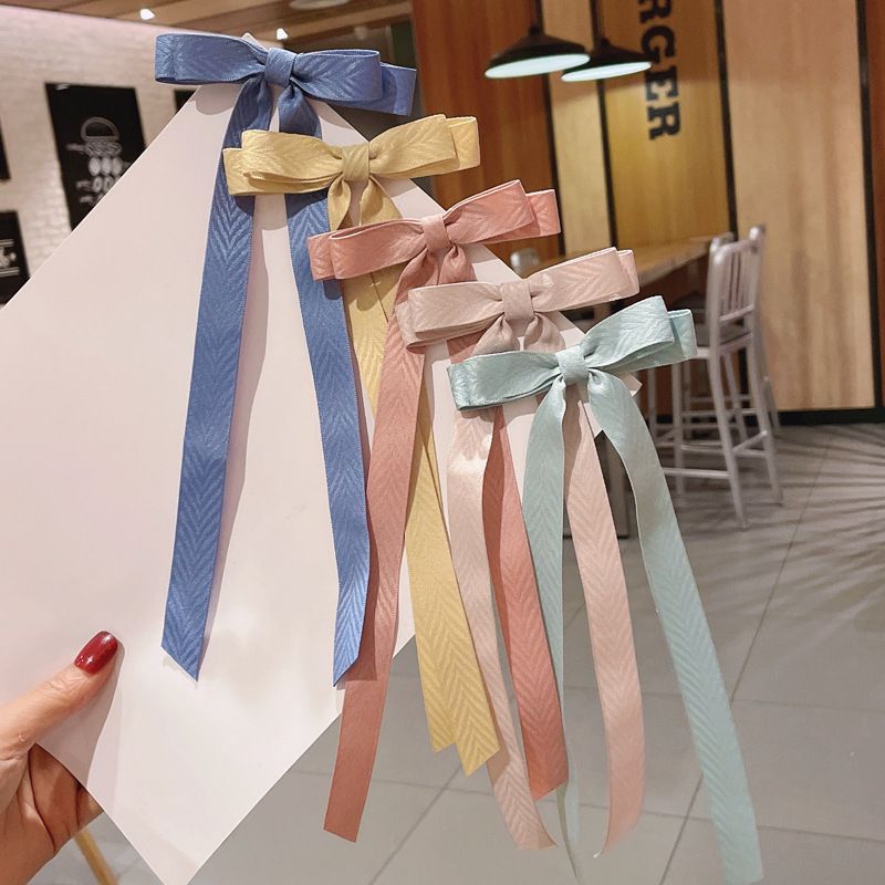 Korean Color Double-layer Ribbon Bow Hairpin