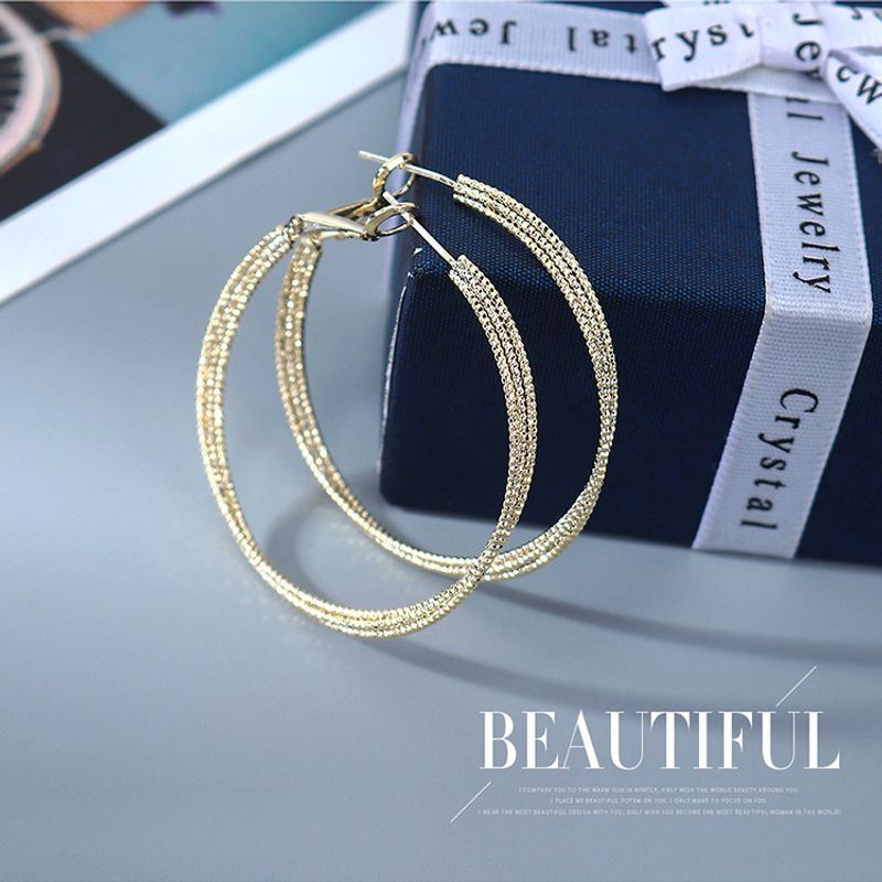 Personnalité De La Mode Exagérée Boucles D'oreilles Grand Cercle Brillant