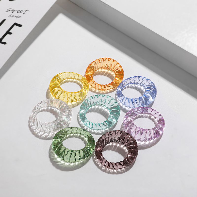 الكورية شفافة الحلوى اللون هندسية الراتنج حلقة بالجملة