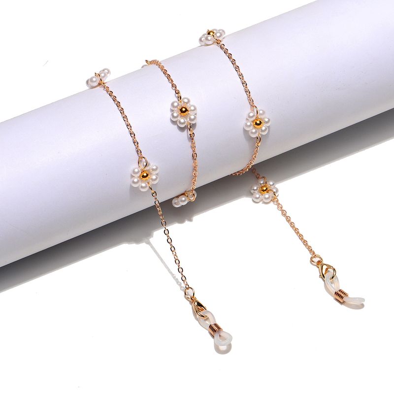Mode Einfache Perlenblume Brillenkette Großhandel