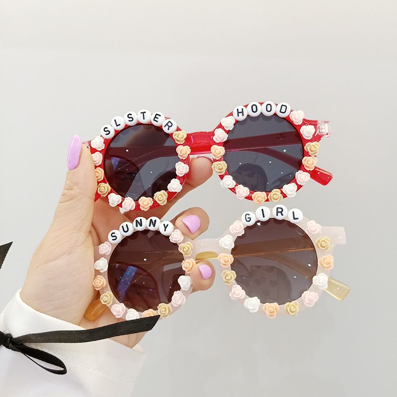 Fashion Anti-ultraviolet Sticky Letter Children's Sunglasses