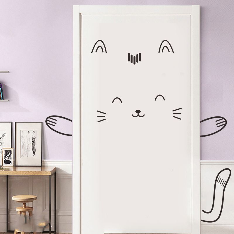 Cartoon Expression Door Cabinet Bedroom  Wall Stickers