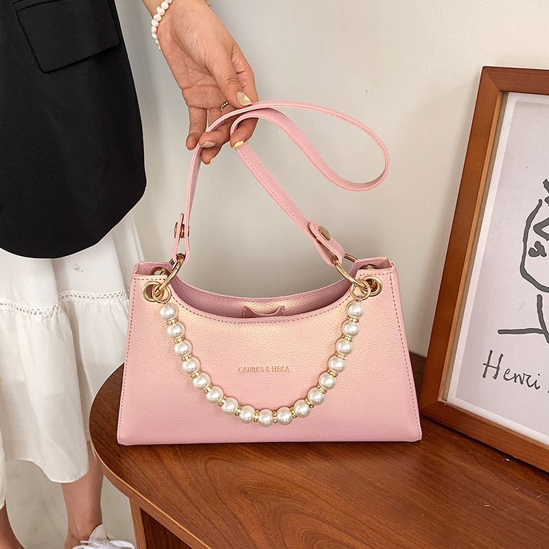 Fashion Large Pearl Handle One-shoulder Underarm Bag