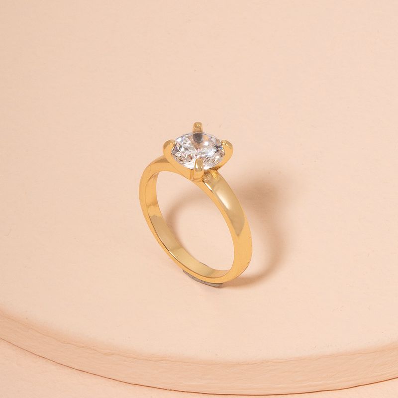 Korean Simple Fashion Plain Diamond Ring