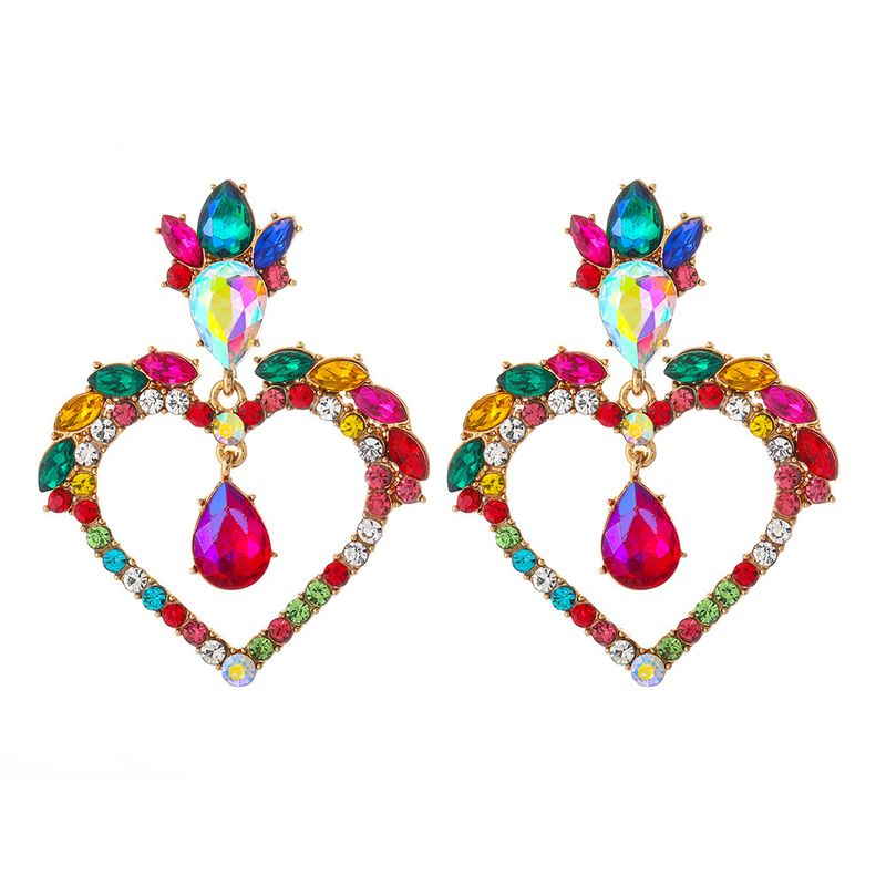 Fashion  Heart-shaped Alloy Diamond Earrings