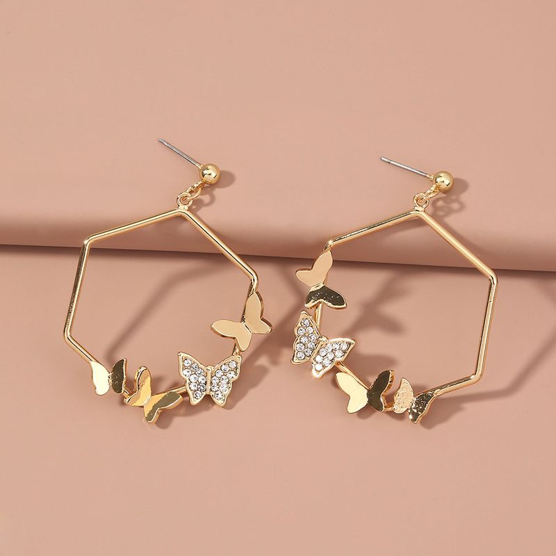 Mode Mehrere Schmetterlinge Diamantbesetzte Ohrringe