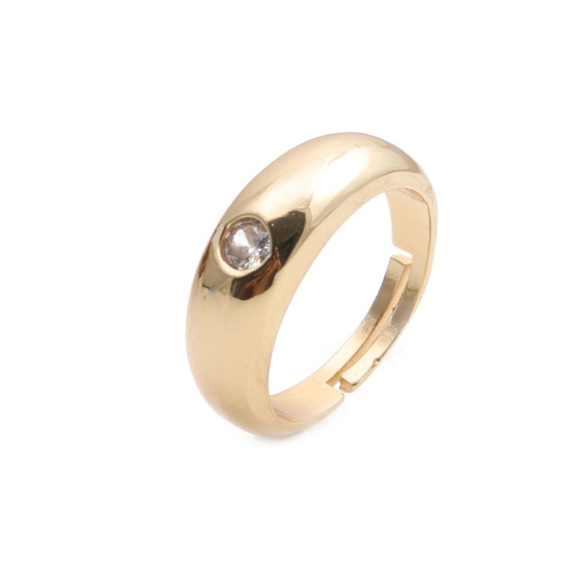Fashion Inlaid Zircon Copper Ring