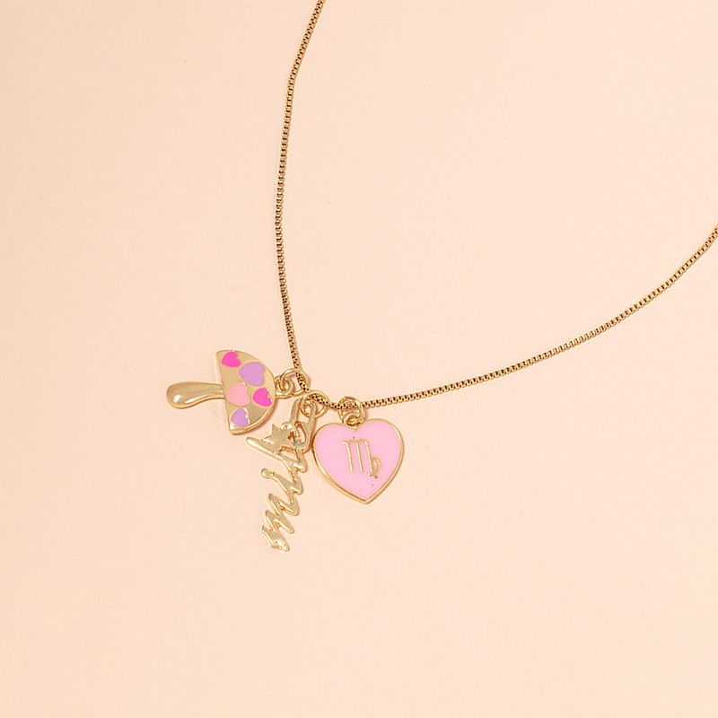 Korean Simple Fashion Mushroom Letter Pendant Necklace