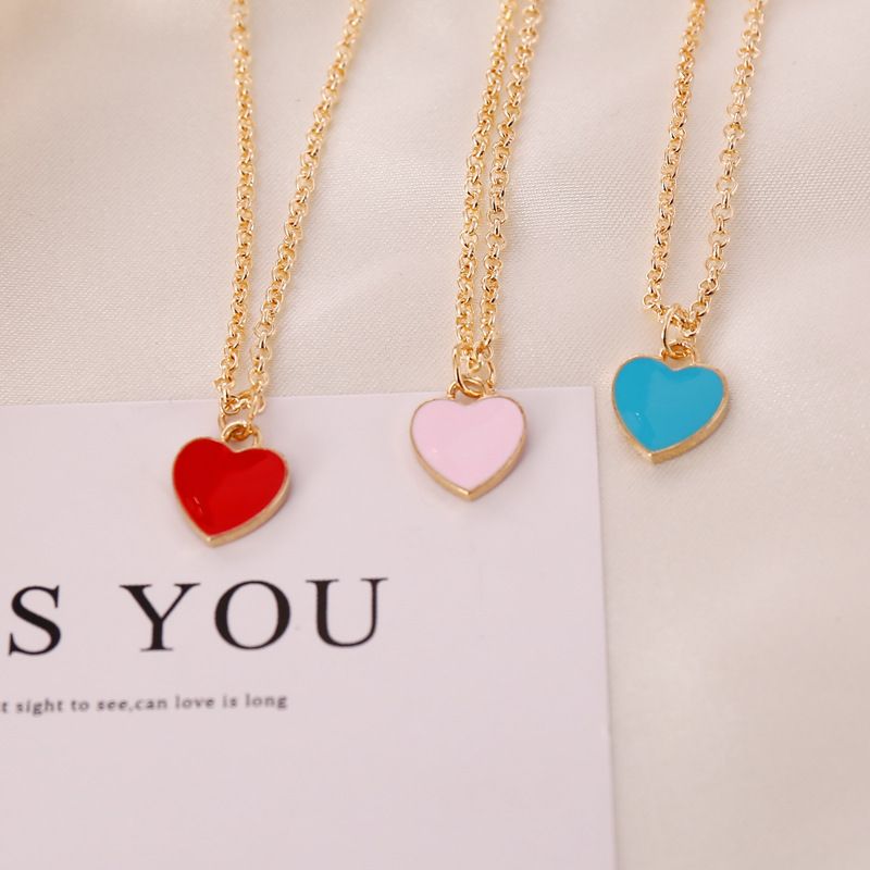 Fashion Love Double-sided Dripping Oil Necklace