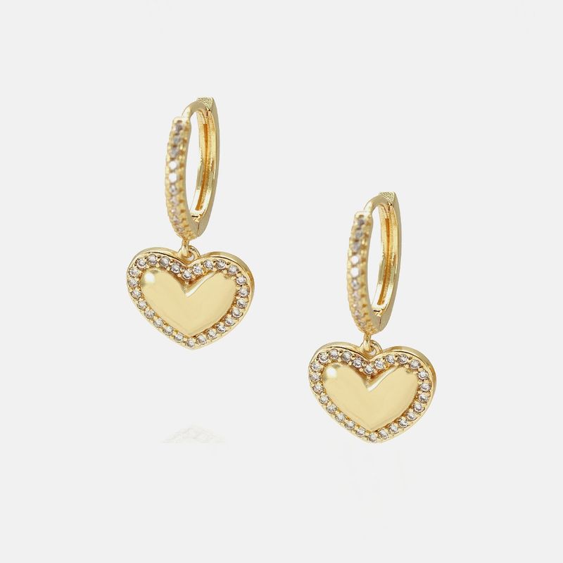 Fashion New Heart-shaped Zircon Earrings Wholesale