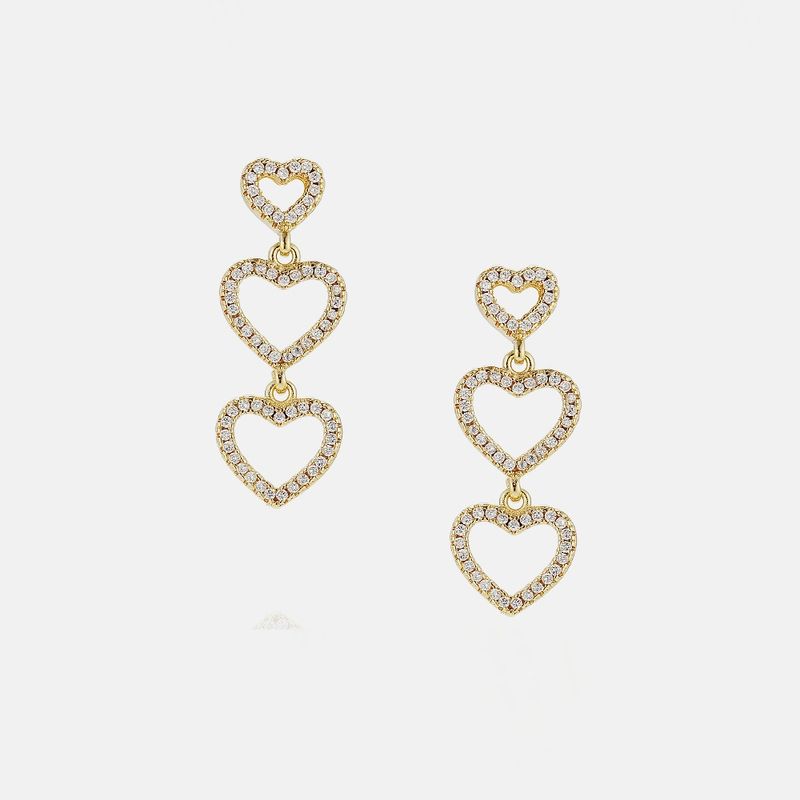 Korean Style Tassel Long Hollow Heart-shaped Earrings