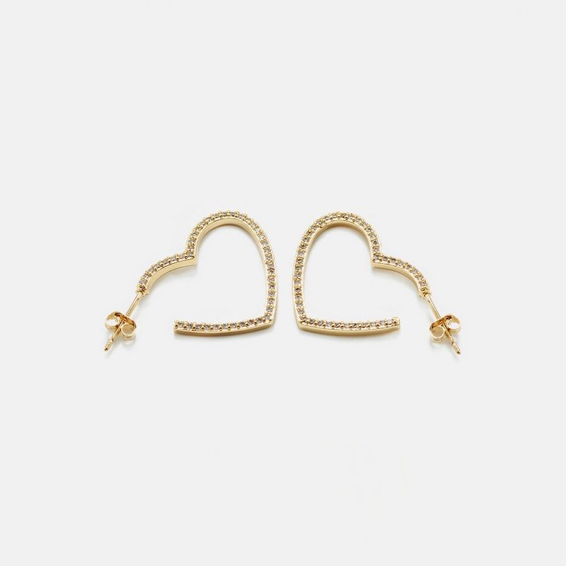 Fashion Heart-shaped Zircon Earrings