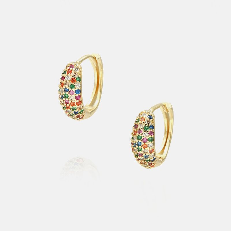 Fashion Gold-plated Color Zircon Earrings Wholesale