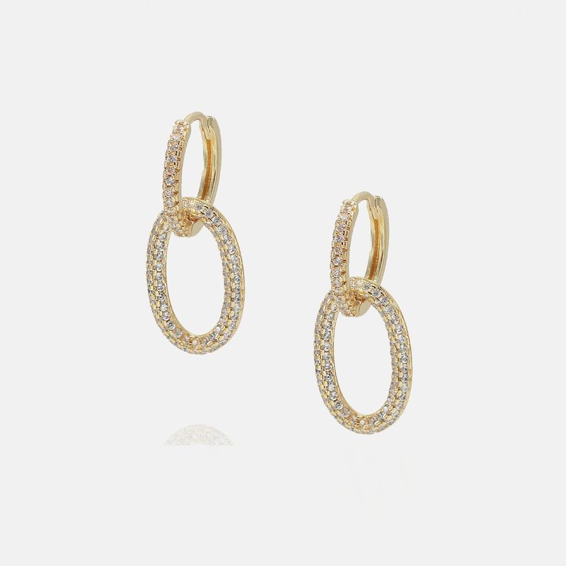 Fashion Zircon O-shaped Earrings Wholesale