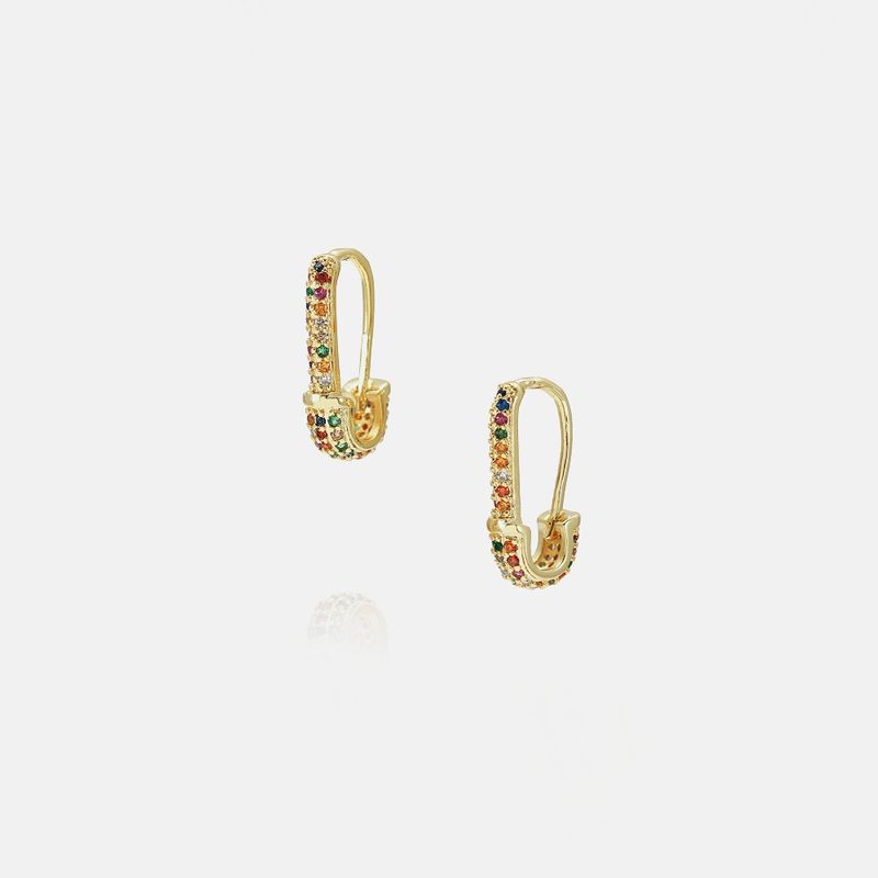 Fashion Color Zircon Pin Earrings Wholesale