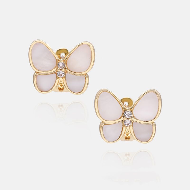 Fashion Retro Butterfly Copper Earrings Wholesale