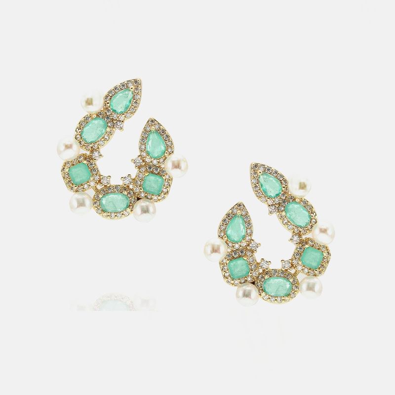Fashion Style Stone Pearl Copper Earrings Wholesale