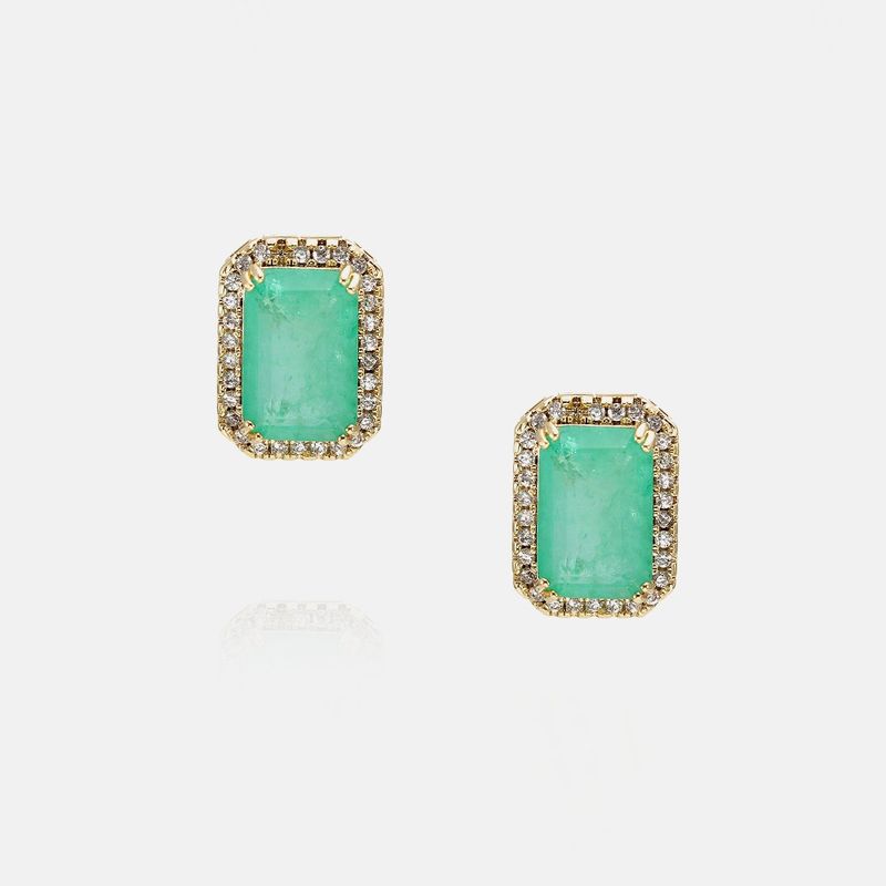 Retro Zircon Color Mixed Stone Earrings Wholesale