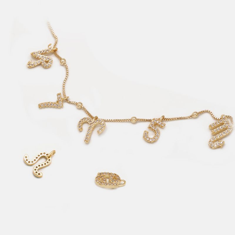 Fashion Diamond Twelve Constellation Valentine's Day Necklace Accessories