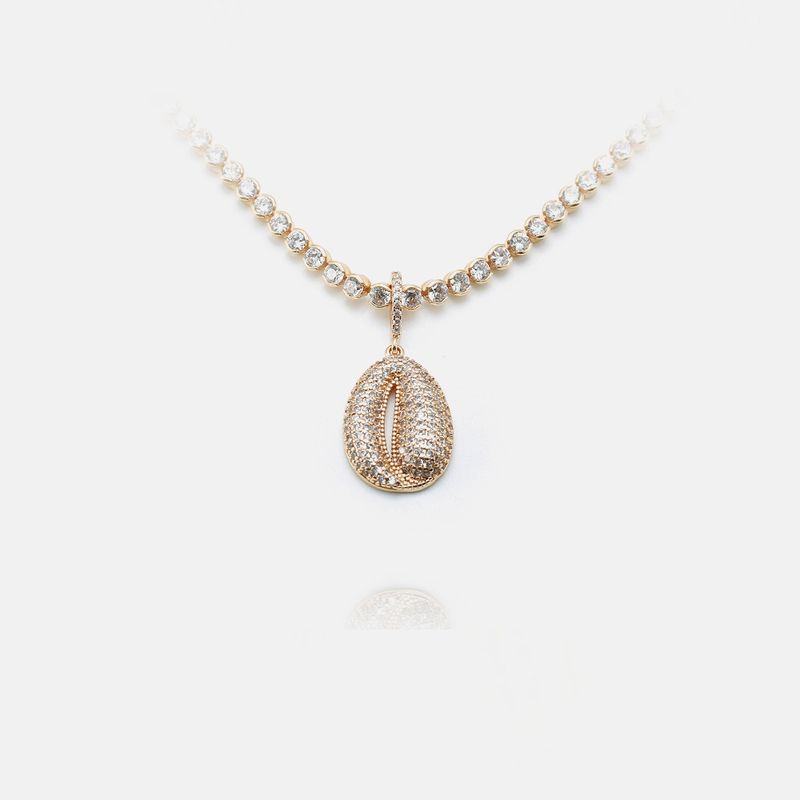 Fashion Shell-shaped Gold-plated Zircon Necklace