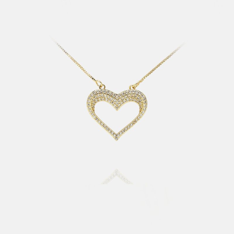 Fashion Diamond Heart-shaped Pendant Necklace