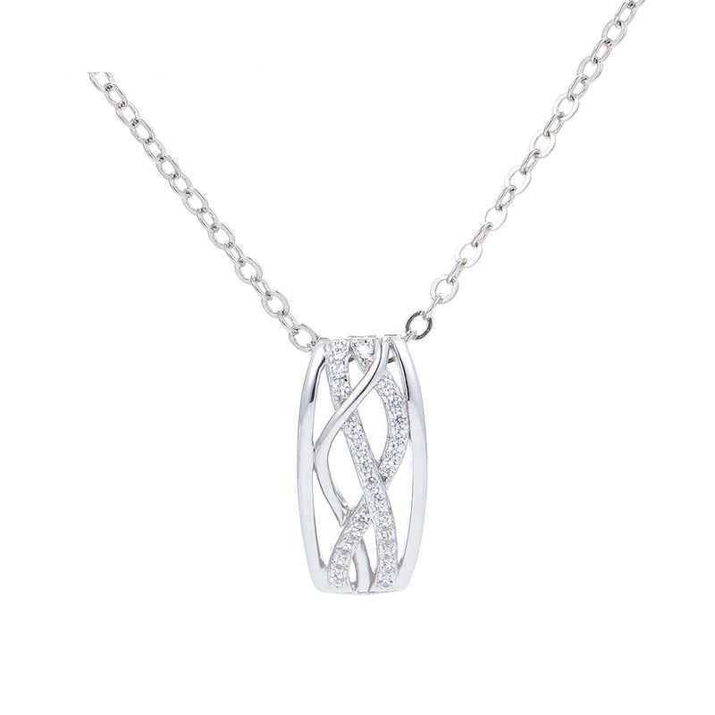 Fashion 925 Silver Interlaced Diamond Necklace