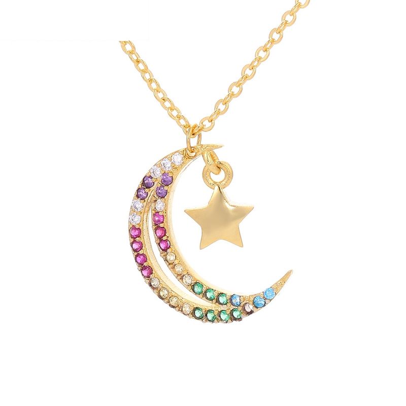 Fashion Stars And Moon Pendant Necklace
