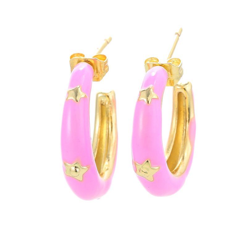 Retro C-shaped Hoop Copper Earrings