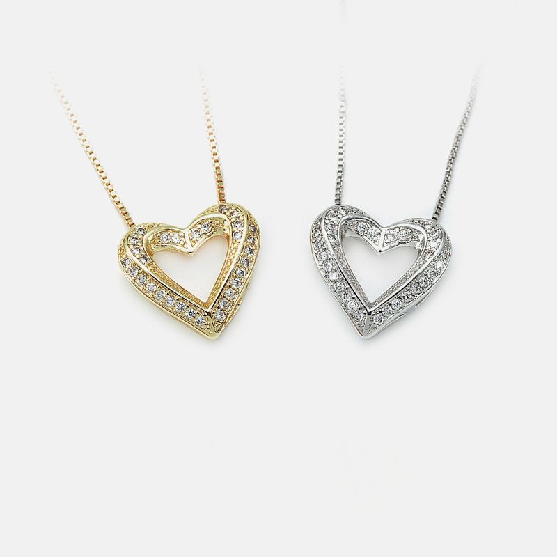 Fashion Graceful Diamond Heart-shaped Pendant Gold-plated Wholesale