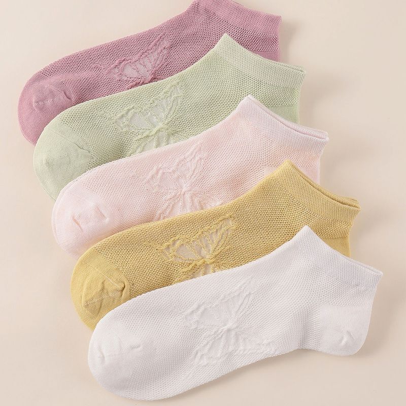 Fashion Hollow Butterfly Female Socks 5 Pairs