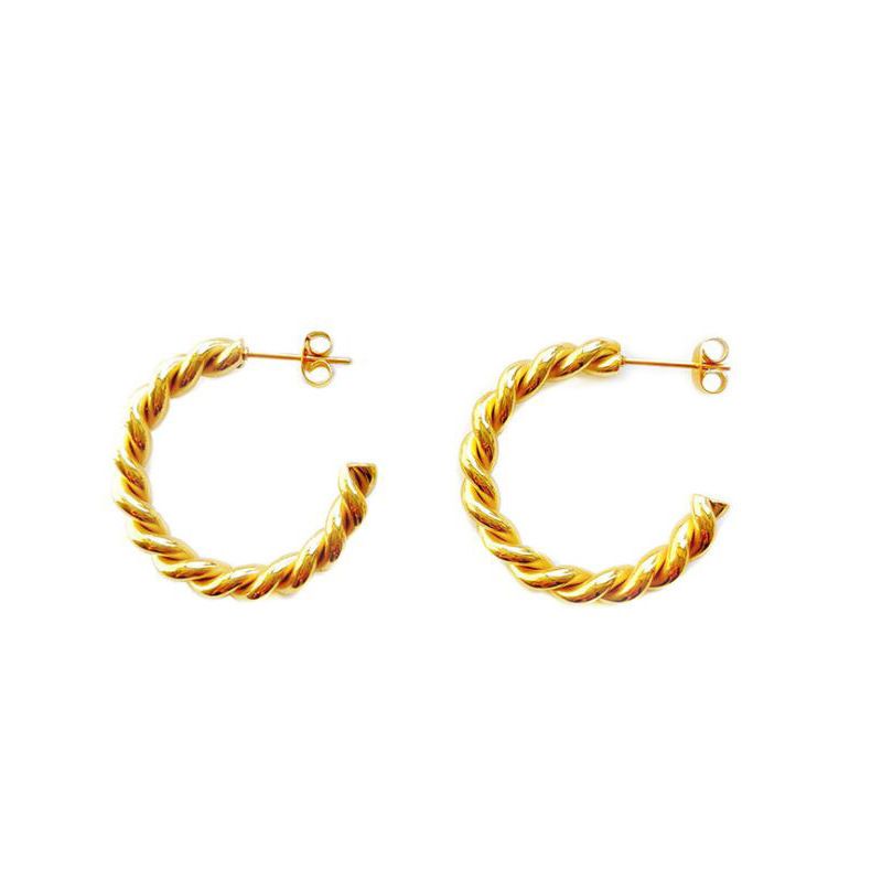 Nihaojewelry Jewelry Wholesale Simple Twist C-shaped Copper Arrings