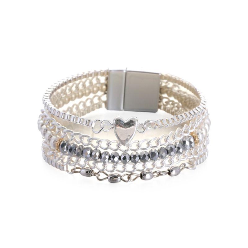 Vente En Gros Bijoux Bracelet Multicouche À Fermoir Magnétique Côté Large Nihaojewelry