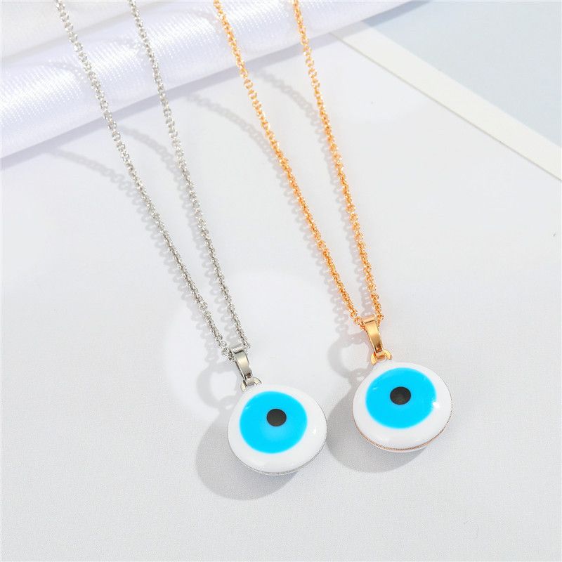 Nihaojewelry Fashion Blue Eye Pendant Necklace Wholesale Jewelry