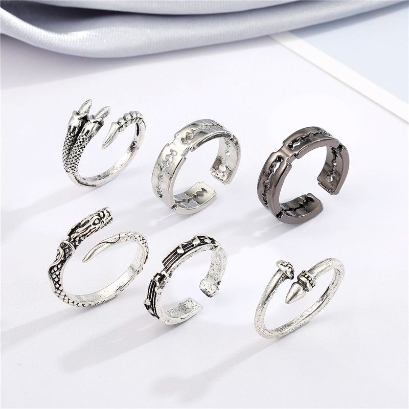 Wholesale Jewelry Fashion Multi-element Pattern Openings Adjustable Ring Nihaojewelry