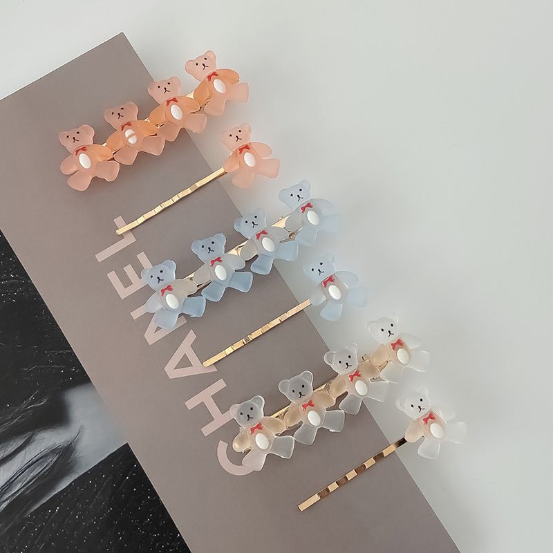 Wholesale Accessories Frosted Soft Candy Bear Hairpin Combination Nihaojewelry