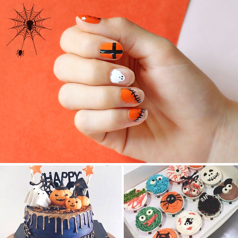 Wholesale Fashion Cartoon Halloween Pattern Gel Nails Patches With Nail File 22 Pieces Set Nihaojewelry