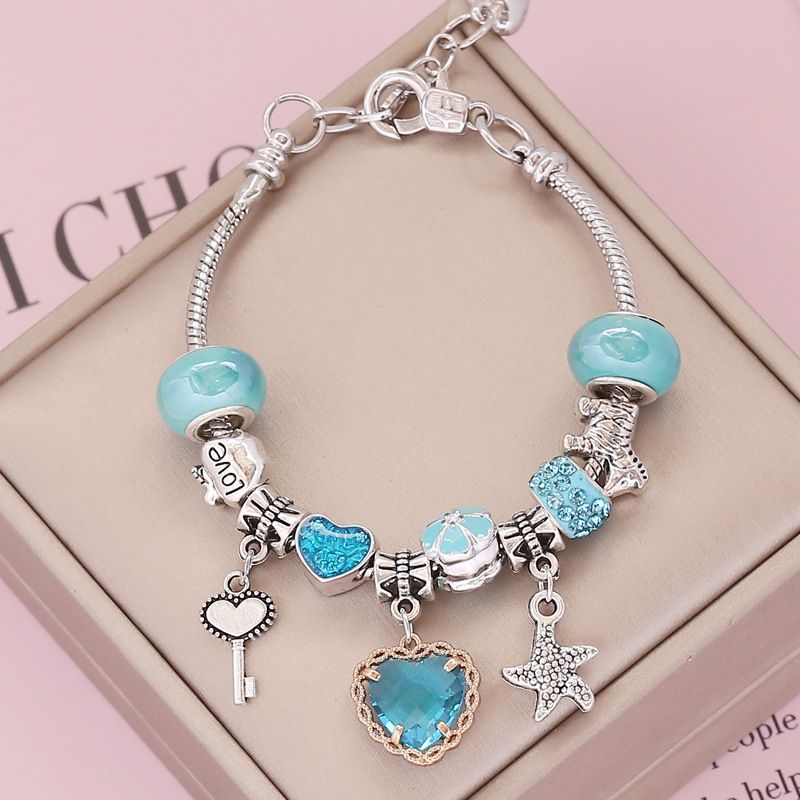 Wholesale Jewelry Fashion Heart-shaped Crystal Pendant Bracelet Nihaojewelry