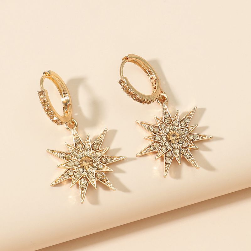 Nihaojewelry Fashion Six-pointed Star Metal Earrings Wholesale Jewelry