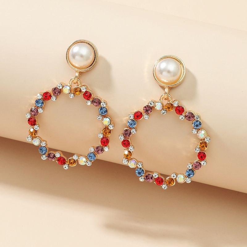 Nihaojewelry Fashion Diamond-studded Round Earrings Wholesale Jewelry