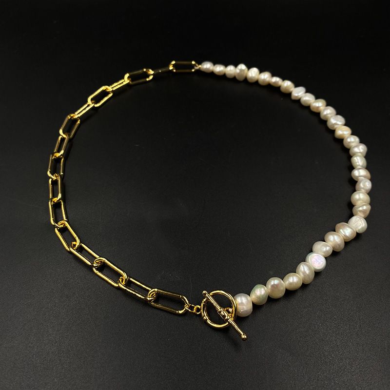 Großhandel Schmuck Mode Perle Perle Kupfer Halskette