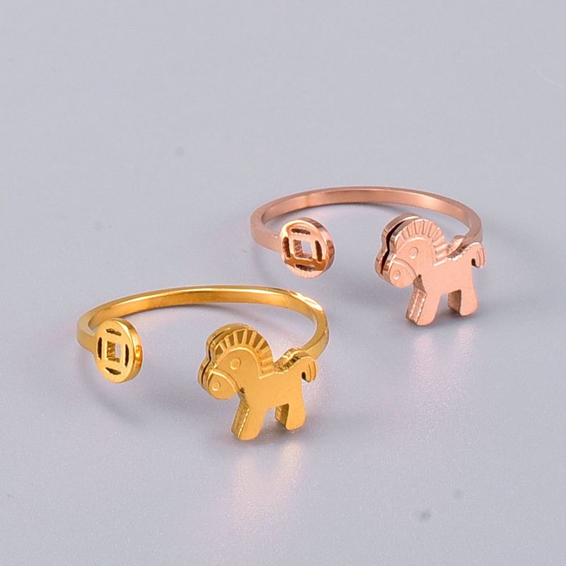 Wholesale Jewelry Titanium Steel Pony Ring Nihaojewelry